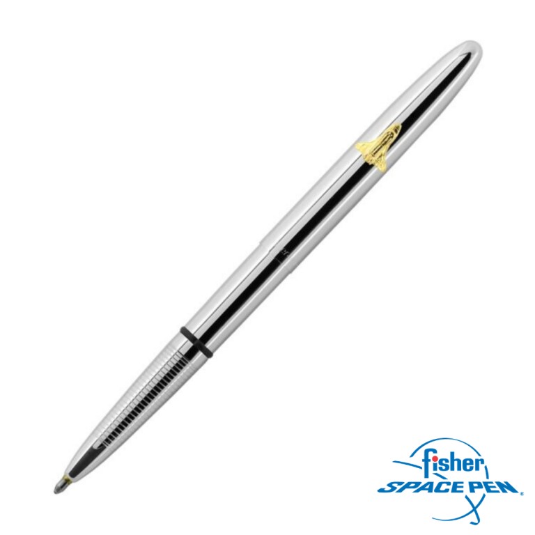 Chrome bullet Fisher Space Pen with shuttle