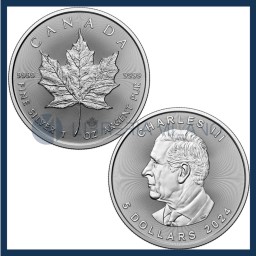 5 Silver Dollars BU (1 oz) - Maple Leaf - Canada - 2024