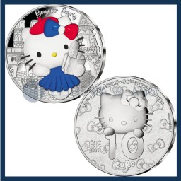 10 Euro Argento Proof - Hello Kitty 50° Anniversario - Francia - 2024