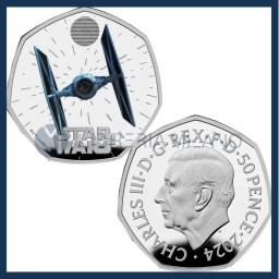 50 Pence Argento Proof - Tie Fighter - Star Wars - Regno Unito - 2024