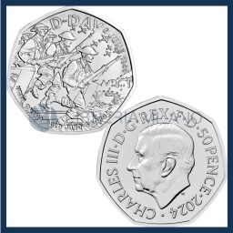 50 Pence CuNi FDC - 80° anniversario D-DAY- Regno Unito - 2024