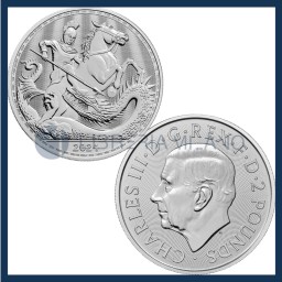 2 Sterling Silver BU (1 oz) - St. George and the Dragon - United Kingdom - 2024