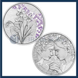 10 Euro Silver Proof - Violet Flowers - Austria - 2024