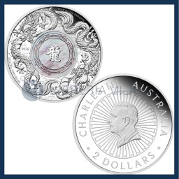 2 Dollari Argento Proof - Drago Madreperla - Australia - 2024