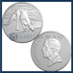 1 Silver Dollar Frosted Uncirculated (1 oz) - Kangaroo Series - Australia - 2024